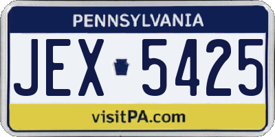 PA license plate JEX5425