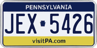 PA license plate JEX5426