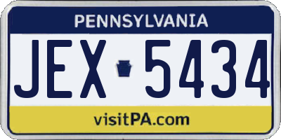 PA license plate JEX5434