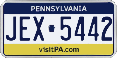 PA license plate JEX5442