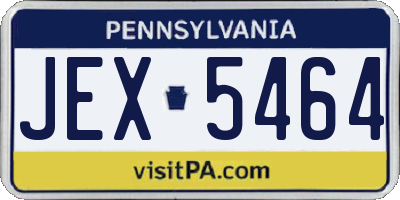 PA license plate JEX5464