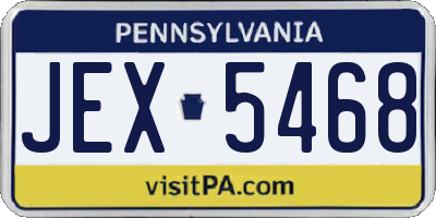 PA license plate JEX5468