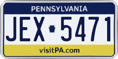 PA license plate JEX5471