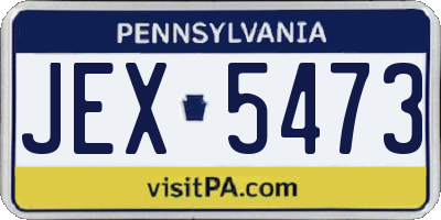 PA license plate JEX5473