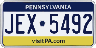 PA license plate JEX5492