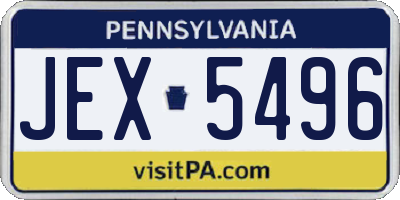 PA license plate JEX5496