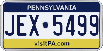 PA license plate JEX5499