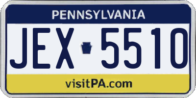 PA license plate JEX5510