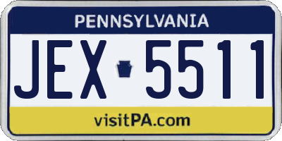 PA license plate JEX5511