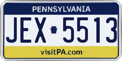 PA license plate JEX5513