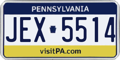 PA license plate JEX5514
