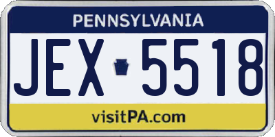PA license plate JEX5518