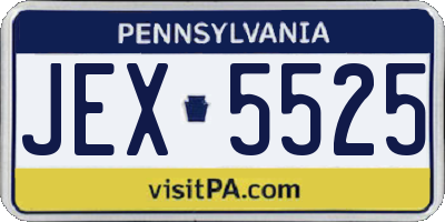 PA license plate JEX5525