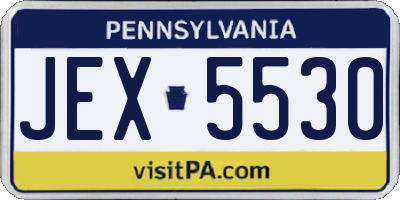 PA license plate JEX5530
