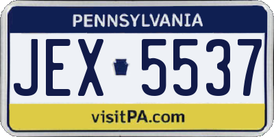 PA license plate JEX5537
