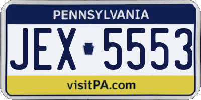 PA license plate JEX5553