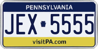 PA license plate JEX5555