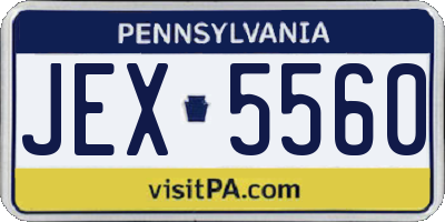 PA license plate JEX5560