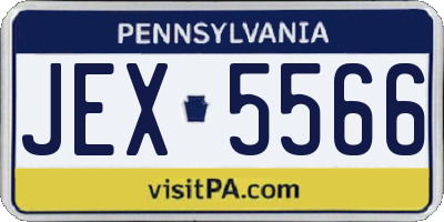 PA license plate JEX5566