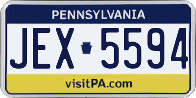 PA license plate JEX5594