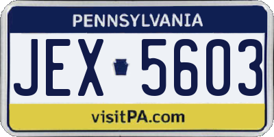 PA license plate JEX5603