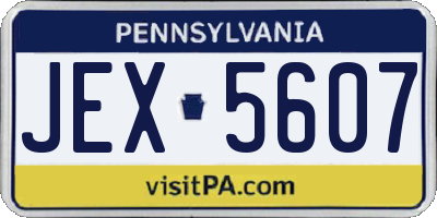 PA license plate JEX5607