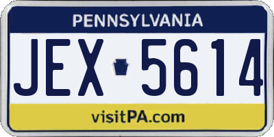 PA license plate JEX5614