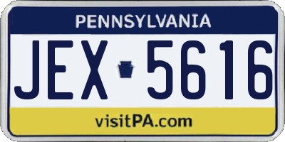 PA license plate JEX5616