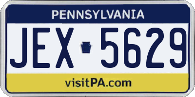 PA license plate JEX5629