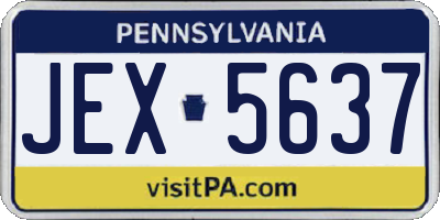 PA license plate JEX5637