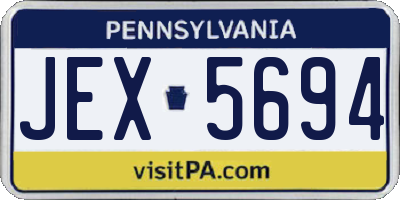 PA license plate JEX5694