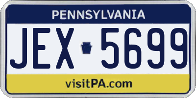 PA license plate JEX5699