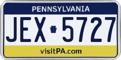 PA license plate JEX5727