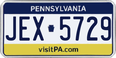 PA license plate JEX5729