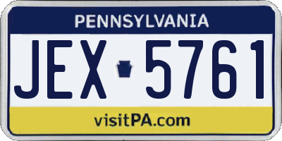 PA license plate JEX5761