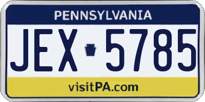 PA license plate JEX5785