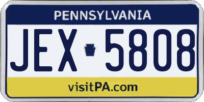 PA license plate JEX5808