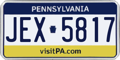 PA license plate JEX5817