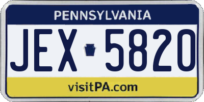 PA license plate JEX5820