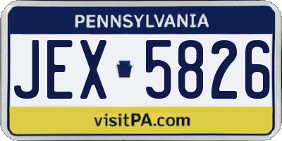 PA license plate JEX5826