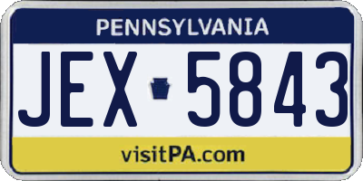 PA license plate JEX5843