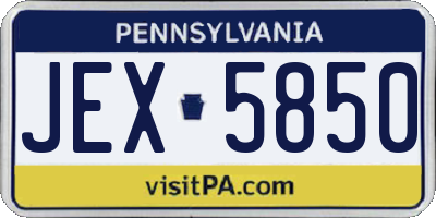 PA license plate JEX5850