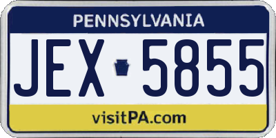 PA license plate JEX5855