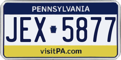 PA license plate JEX5877