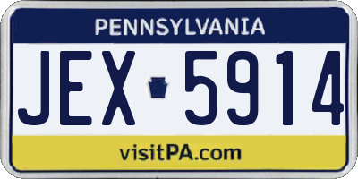 PA license plate JEX5914