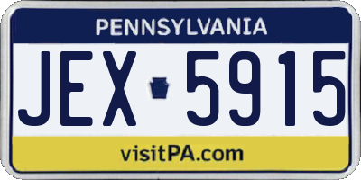 PA license plate JEX5915