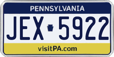 PA license plate JEX5922