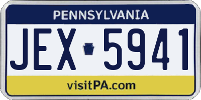 PA license plate JEX5941