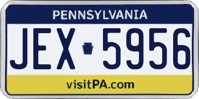 PA license plate JEX5956