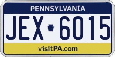 PA license plate JEX6015